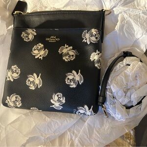 Coach Black and White Floral Crossbody Bag